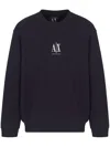 Armani Exchange Logo-embroidered Sweatshirt In Blue