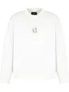Armani Exchange Sweatshirt Mit Logo-stickerei In Weiss