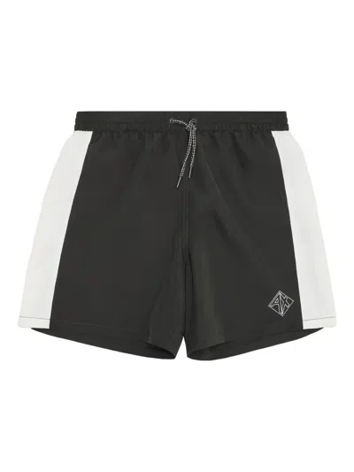 ARMANI EXCHANGE LOGO-EMBROIDERED SWIM SHORTS