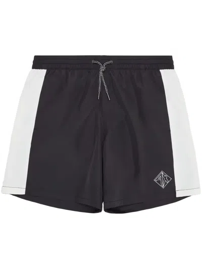 ARMANI EXCHANGE LOGO-EMBROIDERED SWIM SHORTS