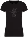 Armani Exchange Logo-embroidered T-shirt In Black