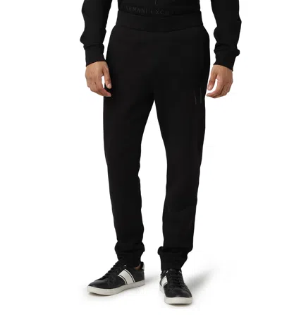 Armani Exchange Logo-embroidered Track Pants In Black
