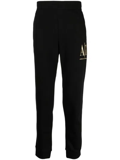 Armani Exchange Logo-embroidered Track Pants In Black