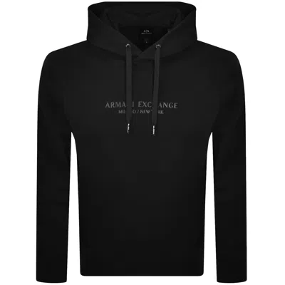 Armani Exchange Logo Hoodie Black