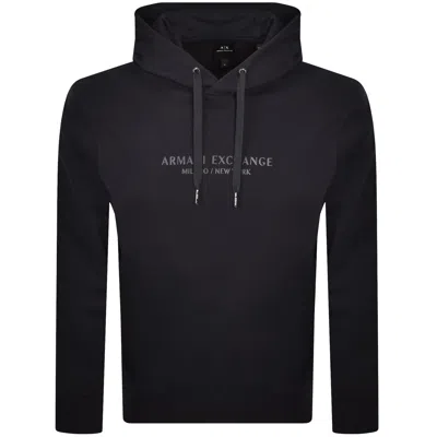 Armani Exchange Logo Hoodie Black