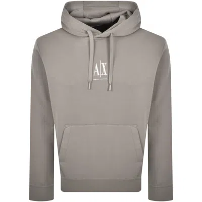 Armani Exchange Logo Hoodie Brown