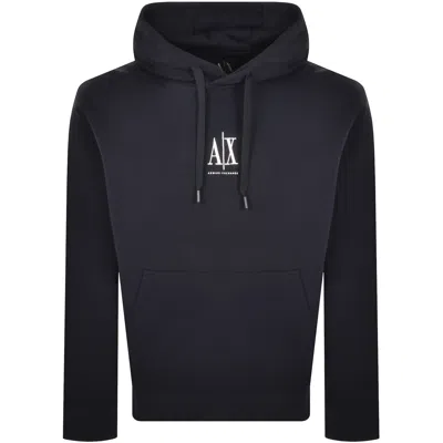 Armani Exchange Logo Hoodie Navy In Blue