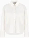 Armani Exchange Logo-jacquard Cropped Shirt In White