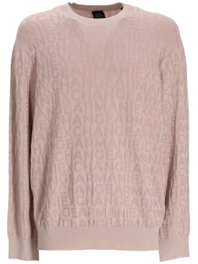 Armani Exchange Logo-jacquard Jumper In Neutrals