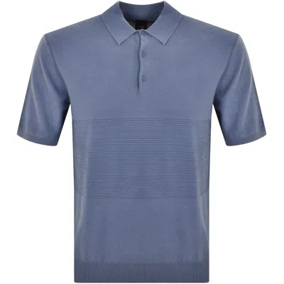 Armani Exchange Logo Knit Polo T Shirt Blue