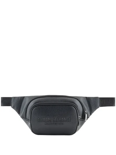 Armani Exchange Logo-lettering Belt Bag In Black