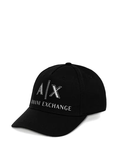 Armani Exchange Logo Lettering Cap In Metallic