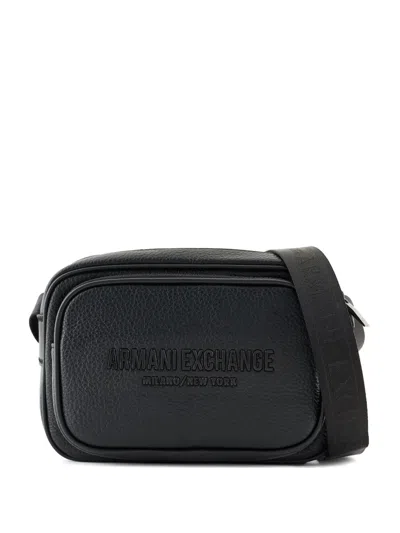 Armani Exchange Logo-lettering Messenger Bag In Black