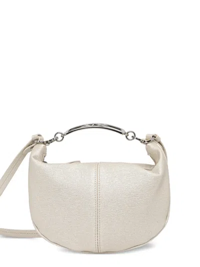 Armani Exchange Logo-metal Tote Bag In Neutral