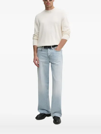 Armani Exchange Logo-motif Crew-neck Sweater In White