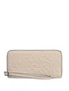 Armani Exchange Logo-motif Zip-around Wallet In Neutral