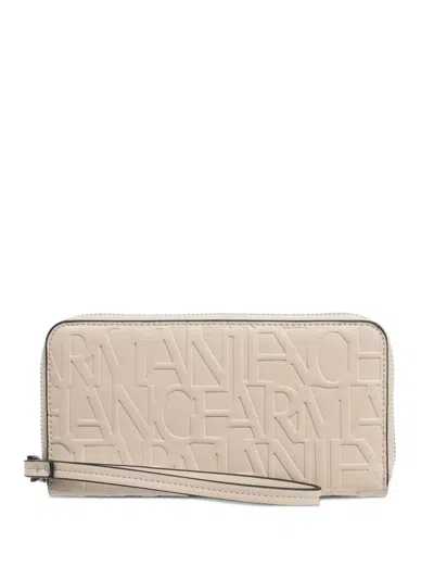 Armani Exchange Logo-motif Zip-around Wallet In Neutral
