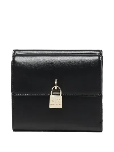 Armani Exchange Logo Padlock Wallet In Black
