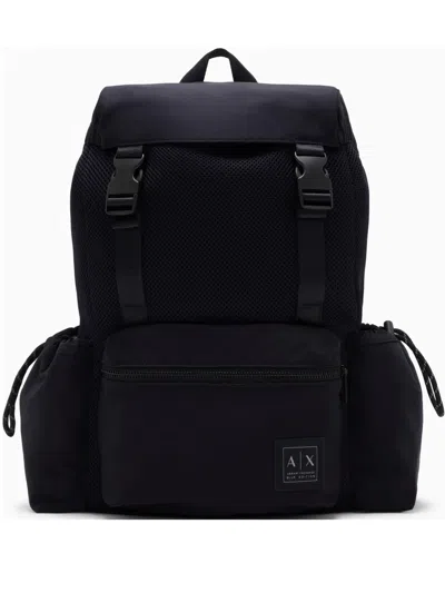 Armani Exchange Logo-patch Backpack In Blue