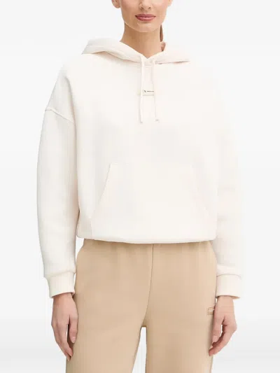 Armani Exchange Logo-patch Hoodie In Neutral
