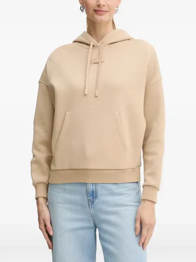 Armani Exchange Logo-patch Hoodie In Neutral