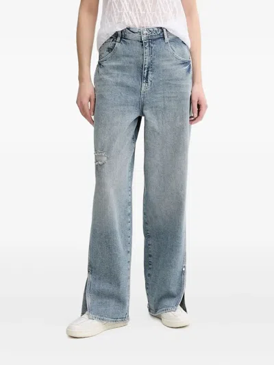 Armani Exchange Logo-patch Jeans In Blue