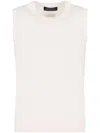Armani Exchange Logo-patch Knit Tank Top In 白色