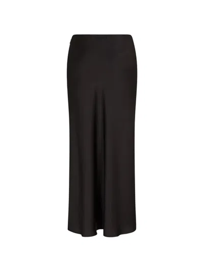 Armani Exchange Logo-patch Maxi Skirt In Black