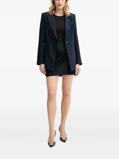 Armani Exchange Logo-patch Mini Skirt In Blue
