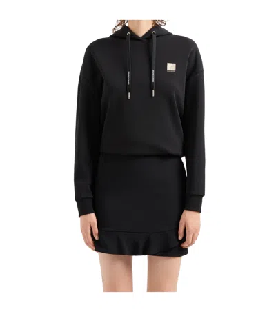 Armani Exchange Logo Patch Skirt In Black