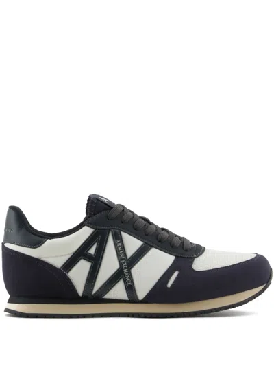Armani Exchange Logo-patch Sneakers In Blue