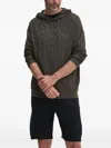 Armani Exchange Logo-pattern Hooded Sweater In Brown