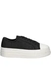 Armani Exchange Logo-pattern Platform Sneakers In Black