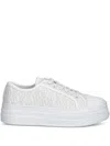 Armani Exchange Logo-pattern Platform Sneakers In White