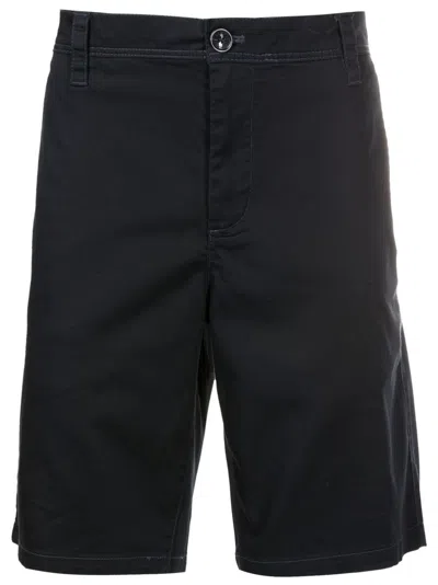 Armani Exchange Mid-rise Chino Shorts In Blue