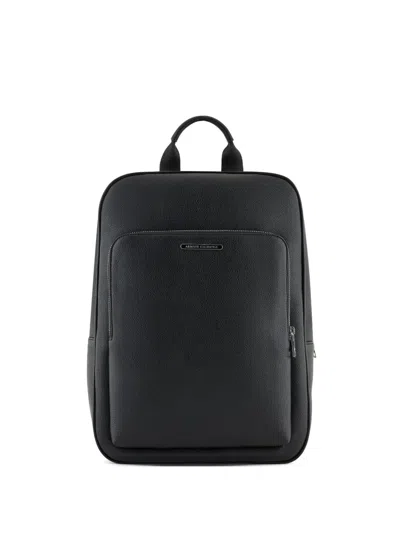 Armani Exchange Rucksack Mit Logo-schild In Schwarz