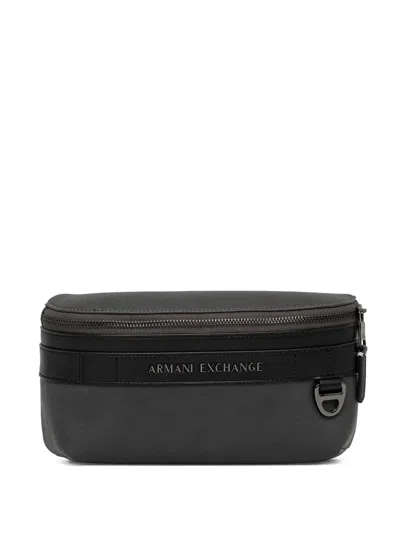 Armani Exchange Logo-plaque Belt Bag In Gray