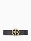 Armani Exchange Logo Buckle Belt In Black