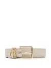 Armani Exchange Thin Belt With Small Logo In Neutral