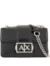 Armani Exchange Logo Plaque Cross Bag In 黑色