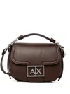 Armani Exchange Rounded Mini-bag With Monogram Logo In Brown