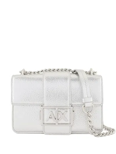 Armani Exchange Logo-plaque Cross Body Bag In Silver