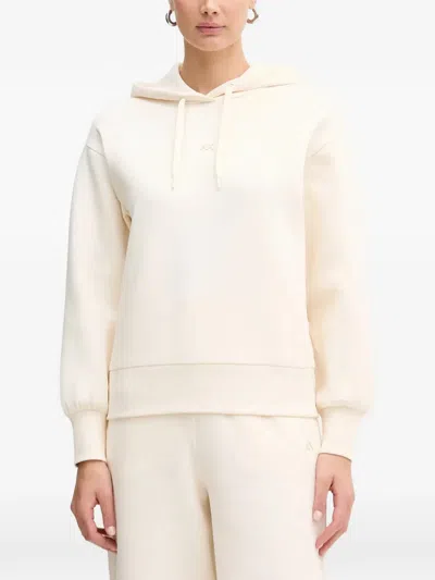 Armani Exchange Logo-plaque Hoodie In Neutral