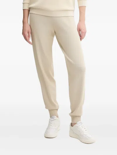 Armani Exchange Logo-plaque Knit Joggers In Neutral