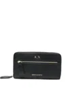 Armani Exchange Logo-plaque Leather Wallet In Black