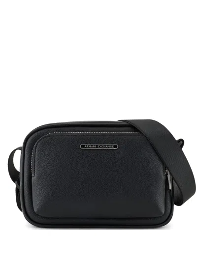 Armani Exchange Logo-plaque Messenger Bag In Black