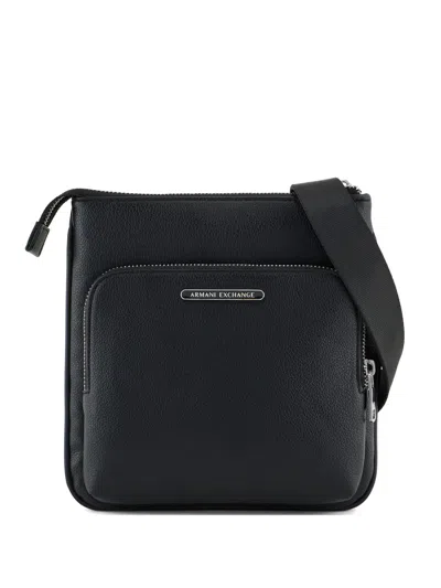 Armani Exchange Logo-plaque Messenger Bag In Black