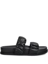 Armani Exchange Logo-plaque Sandals In Black