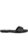 Armani Exchange Logo-plaque Sandals In Black