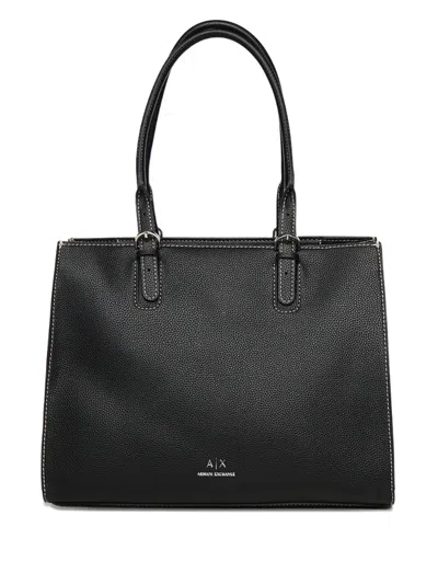 Armani Exchange Logo-plaque Shoulder Bag In Black